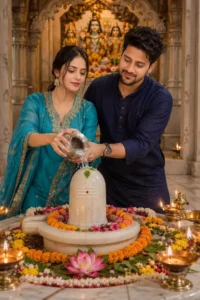 Couples Mahadev Shivling Sawan Ai Photo Editing Prompt